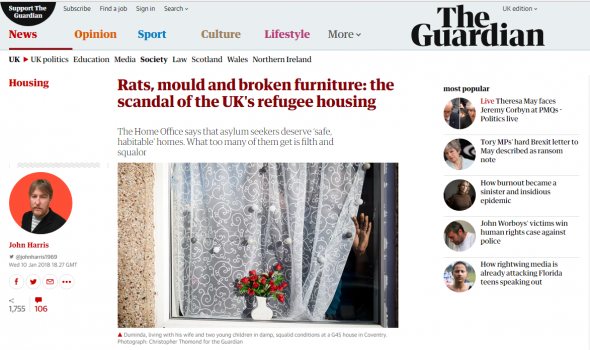  Migrant Voice - Guardian report on asylum housing