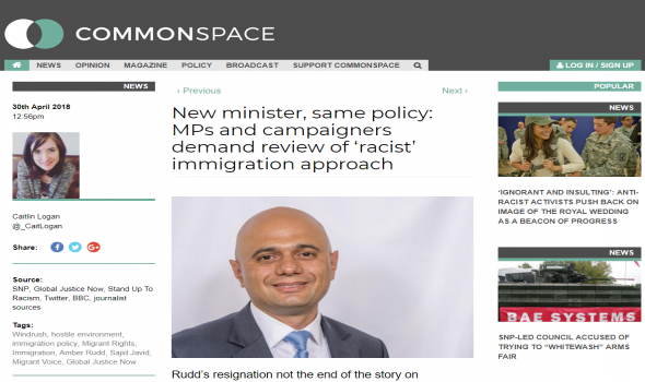  Migrant Voice - Commonspace interview on appointment of new minister