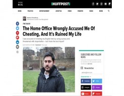  Migrant Voice - Huffington Post publishes blog by one of the students wrongly accused by the Home Office