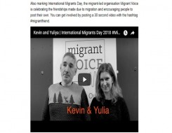  Migrant Voice - CommonSpace reports on MV's International Migrants Day campaign