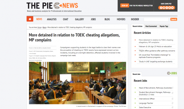  Migrant Voice - PIE News reports on latest detentions of international students