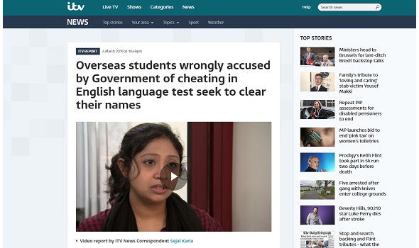  Migrant Voice - ITV News reports on international students campaign