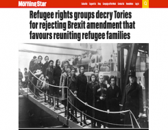  Migrant Voice - MV in Morning Star article about refugee family reunification