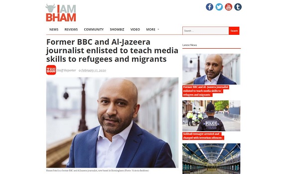  Migrant Voice - Media Lab trailed on Birmingham news site