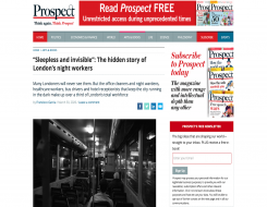  Migrant Voice - MV member speaks to Prospect magazine about night workers