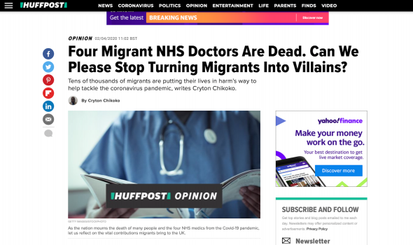  Migrant Voice - MV member writes blog for Huffington Post