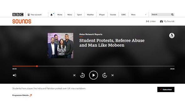  Migrant Voice - BBC Asian Network reports on Parliament demo