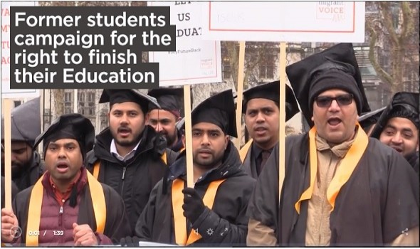  Migrant Voice - London Live reports from international student demonstration