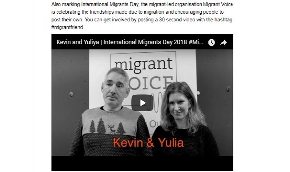  Migrant Voice - CommonSpace reports on MV's International Migrants Day campaign