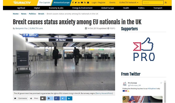  Migrant Voice - MV referenced in article about settled status scheme