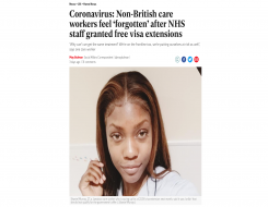  Migrant Voice - MV member speaks to Independent about being a care worker