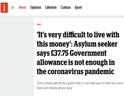  Migrant Voice - MV member speaks to i news about asylum support