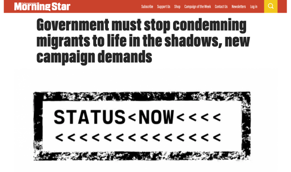  Migrant Voice - MV speaks to Morning Star about Status Now campaign