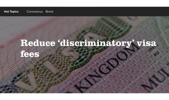  Migrant Voice - Politics publishes MV blog about extortionate visa fees