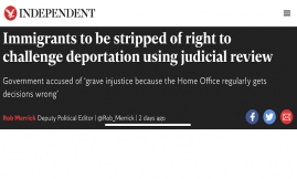  Migrant Voice - Migrant Voice director defends migrants' legal rights in The Independent