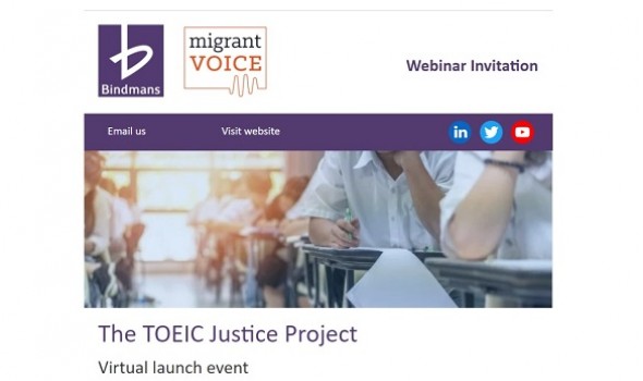  Migrant Voice - Join us for a webinar to launch the TOEIC Justice Project