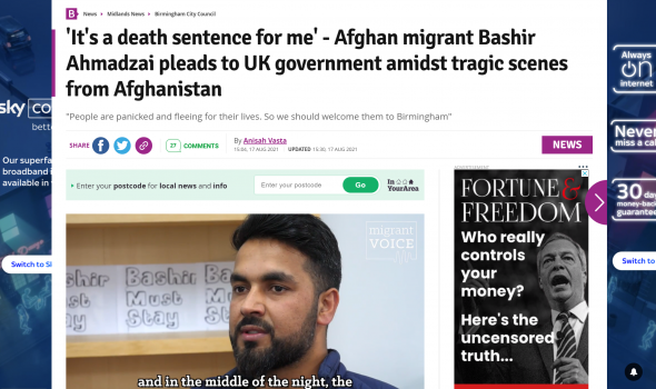  Migrant Voice - MV member Bashir speaks to Birmingham Mail on Afghanistan crisis