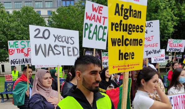  Migrant Voice - Demonstrators call on government to welcome Afghan refugees in Birmingham