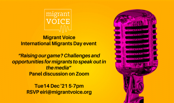  Migrant Voice - Come along to our International Migrants Day panel discussion!