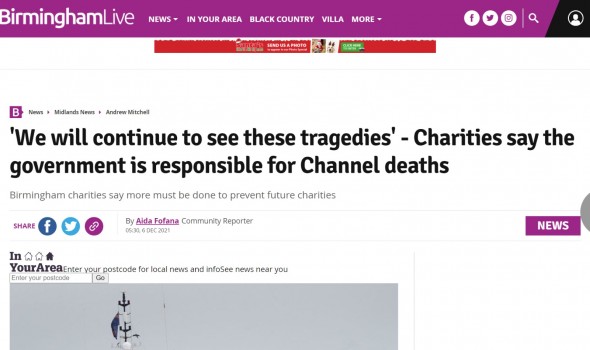  Migrant Voice - MV member speaks to BirminghamLive about Channel tragedy