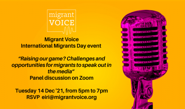  Migrant Voice - Come along to our International Migrants Day panel discussion!