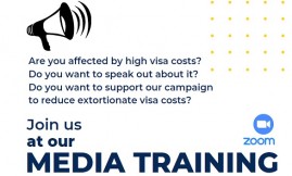  Migrant Voice - Media training - interview skills: speaking out on visa fees