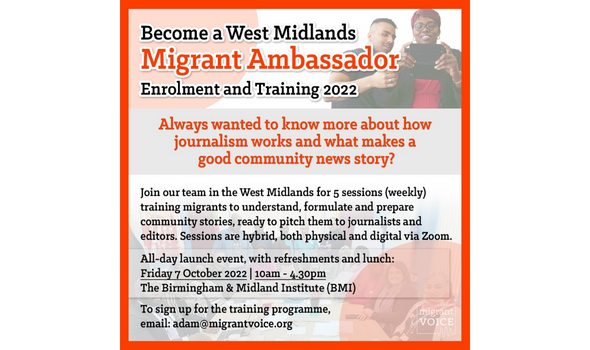  Migrant Voice - West Midlands migrant ambassadors programme