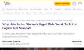 Migrant Voice - #MyFutureBack: English test scandal explainer published in the Quint